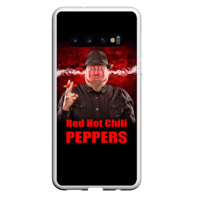 Чехол для Samsung Galaxy S10 с принтом Red Hot Chili Peppers в Кировске, Силикон | Область печати: задняя сторона чехла, без боковых панелей | звезда | красный | кумир | музыка | перец | рок | рок группа | хит