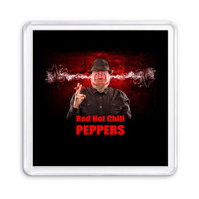 Магнит 55*55 с принтом Red Hot Chili Peppers в Кировске, Пластик | Размер: 65*65 мм; Размер печати: 55*55 мм | звезда | красный | кумир | музыка | перец | рок | рок группа | хит