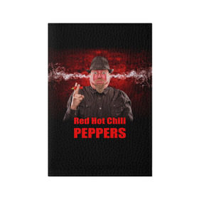 Обложка для паспорта матовая кожа с принтом Red Hot Chili Peppers в Кировске, натуральная матовая кожа | размер 19,3 х 13,7 см; прозрачные пластиковые крепления | Тематика изображения на принте: звезда | красный | кумир | музыка | перец | рок | рок группа | хит