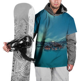 Накидка на куртку 3D с принтом Сибирь в Кировске, 100% полиэстер |  | Тематика изображения на принте: море | пейзаж