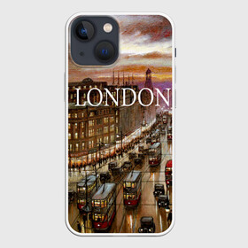 Чехол для iPhone 13 mini с принтом Улицы Лондона в Кировске,  |  | city | england | london | united kingdom | англия | великобритания | город | лондон | ночь | огни | улица