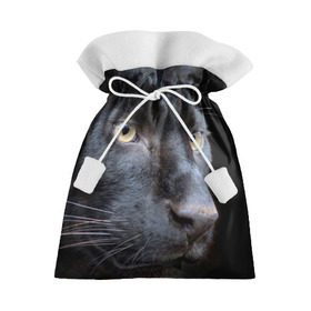 Подарочный 3D мешок с принтом Черная пантера в Кировске, 100% полиэстер | Размер: 29*39 см | животные | кис | киска | кот | котенок | котик | кошечка | кошка | пантера | рысь | тигр | хищник