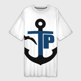 Платье-футболка 3D с принтом Типичный речник в Кировске,  |  | вмф | морской флот | речник | речной флот