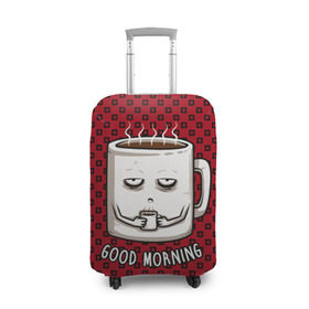 Чехол для чемодана 3D с принтом Good Morning в Кировске, 86% полиэфир, 14% спандекс | двустороннее нанесение принта, прорези для ручек и колес | coffee | кофе | кружка | утро | чашка