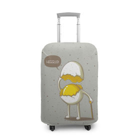 Чехол для чемодана 3D с принтом Яйцо приветствует в Кировске, 86% полиэфир, 14% спандекс | двустороннее нанесение принта, прорези для ручек и колес | cook | eat | egg | food | funny | hello | smile | еда | кухня | повар | привет | прикол | смайл | улыбка | яйцо