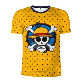 Мужская футболка 3D спортивная с принтом One Pirate в Кировске, 100% полиэстер с улучшенными характеристиками | приталенный силуэт, круглая горловина, широкие плечи, сужается к линии бедра | bone | jack | luffy | ocean | one piece | pirate | sea | skull | treasure | большой куш | брук | джек | клад | луффи | море | нами | океан | пират | робин | санджи | сокровище | флаг | франки | череп