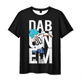 Мужская футболка 3D с принтом Super God Dab в Кировске, 100% полиэфир | прямой крой, круглый вырез горловины, длина до линии бедер | Тематика изображения на принте: anime | dragon ball | god | saiyan | драгонболл | дракон | жемчуг