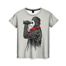 Женская футболка 3D с принтом Панда танкист в Кировске, 100% полиэфир ( синтетическое хлопкоподобное полотно) | прямой крой, круглый вырез горловины, длина до линии бедер | animal | bear | beast | panda | tank | war | война | животное | зверь | игра | медведь | панда | танк