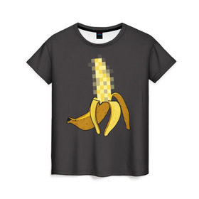 Женская футболка 3D с принтом XXX Banana в Кировске, 100% полиэфир ( синтетическое хлопкоподобное полотно) | прямой крой, круглый вырез горловины, длина до линии бедер | banana | erotic | food | fruit | funny | hipster | xxx | банан | еда | прикол | фрукт | хипстер