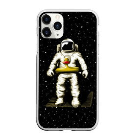 Чехол для iPhone 11 Pro Max матовый с принтом Космонавт с уточкой в Кировске, Силикон |  | астронавт | ванна | галактика | звезды | космонавт | планета | утка | уточка