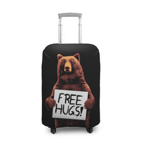 Чехол для чемодана 3D с принтом Медвежьи обьятия в Кировске, 86% полиэфир, 14% спандекс | двустороннее нанесение принта, прорези для ручек и колес | animal | bear | beast | bro | free hugs | hipster | man | mister | nature | бро | брутал | животное | зверь | медведь | мужчина | обьятия | природа | хипстер