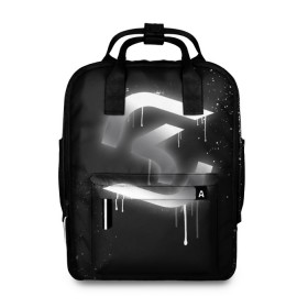 Женский рюкзак 3D с принтом cs:go - SK Gaming (Black collection) в Кировске, 100% полиэстер | лямки с регулируемой длиной, сверху ручки, чтобы рюкзак нести как сумку. Основное отделение закрывается на молнию, как и внешний карман. Внутри два дополнительных кармана, один из которых закрывается на молнию. По бокам два дополнительных кармашка, куда поместится маленькая бутылочка
 | Тематика изображения на принте: cs | csgo | sk | го | кс | ск