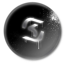 Значок с принтом cs:go - SK Gaming (Black collection) в Кировске,  металл | круглая форма, металлическая застежка в виде булавки | cs | csgo | sk | го | кс | ск