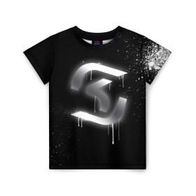 Детская футболка 3D с принтом cs:go - SK Gaming (Black collection) в Кировске, 100% гипоаллергенный полиэфир | прямой крой, круглый вырез горловины, длина до линии бедер, чуть спущенное плечо, ткань немного тянется | Тематика изображения на принте: cs | csgo | sk | го | кс | ск