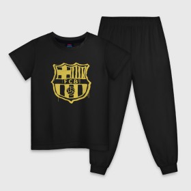 Детская пижама хлопок с принтом FC Barcelona - Yellow Paint (Оригинальный стиль,рисунок краской) в Кировске, 100% хлопок |  брюки и футболка прямого кроя, без карманов, на брюках мягкая резинка на поясе и по низу штанин
 | barca | barcelona | fcb | барселона | футбол
