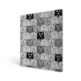 Холст квадратный с принтом Котейки в Кировске, 100% ПВХ |  | Тематика изображения на принте: котейки | коты | кошки