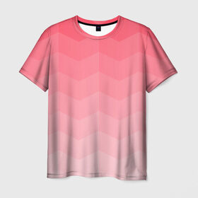 Мужская футболка 3D с принтом Игра цветов в Кировске, 100% полиэфир | прямой крой, круглый вырез горловины, длина до линии бедер | абстракция | винтаж | игра теней | переливание | переливания цветов | плавный переход | розовый | ромб | треугольник | узор