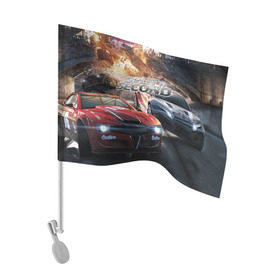 Флаг для автомобиля с принтом Split Second в Кировске, 100% полиэстер | Размер: 30*21 см | crew | dirt | driver | grid | nfs | race | гонки