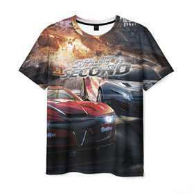 Мужская футболка 3D с принтом Split Second в Кировске, 100% полиэфир | прямой крой, круглый вырез горловины, длина до линии бедер | crew | dirt | driver | grid | nfs | race | гонки