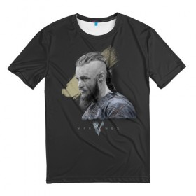 Мужская футболка 3D с принтом Викинги. Рангар в Кировске, 100% полиэфир | прямой крой, круглый вырез горловины, длина до линии бедер | vikings | лодброк