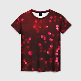 Женская футболка 3D с принтом Abstract glow в Кировске, 100% полиэфир ( синтетическое хлопкоподобное полотно) | прямой крой, круглый вырез горловины, длина до линии бедер | 