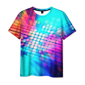 Мужская футболка 3D с принтом Abstract Shine в Кировске, 100% полиэфир | прямой крой, круглый вырез горловины, длина до линии бедер | color | colour | glim | glow | light | lights | shine | society | world | блеск | великолепие | глянец | лоск | свет | сияние | солнечный свет
