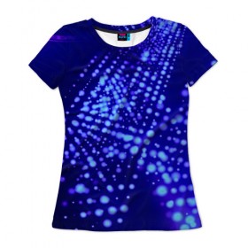 Женская футболка 3D с принтом Abstract light в Кировске, 100% полиэфир ( синтетическое хлопкоподобное полотно) | прямой крой, круглый вырез горловины, длина до линии бедер | 