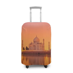 Чехол для чемодана 3D с принтом Taj Mahal в Кировске, 86% полиэфир, 14% спандекс | двустороннее нанесение принта, прорези для ручек и колес | город | пейзаж | тадж махал
