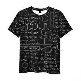Мужская футболка 3D с принтом Химия в Кировске, 100% полиэфир | прямой крой, круглый вырез горловины, длина до линии бедер | формула | шпаргалка