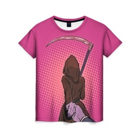 Женская футболка 3D с принтом Follow the girl в Кировске, 100% полиэфир ( синтетическое хлопкоподобное полотно) | прямой крой, круглый вырез горловины, длина до линии бедер | иди за мной