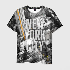 Мужская футболка 3D с принтом Улицы Нью-Йорка в Кировске, 100% полиэфир | прямой крой, круглый вырез горловины, длина до линии бедер | Тематика изображения на принте: buildings | cars | city | height | new york | skyscrapers | street | taxis | united states of america | usa | высота | город | здания | машины | нью йорк | соединенные штаты америки | сша | такси | улица