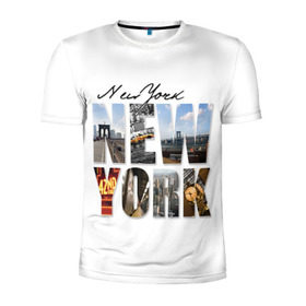 Мужская футболка 3D спортивная с принтом Улицы Нью-Йорка в Кировске, 100% полиэстер с улучшенными характеристиками | приталенный силуэт, круглая горловина, широкие плечи, сужается к линии бедра | new | us | york | город | соединенные штаты америки | сша