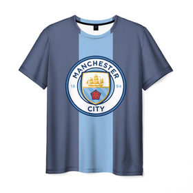 Мужская футболка 3D с принтом Манчестер Сити в Кировске, 100% полиэфир | прямой крой, круглый вырез горловины, длина до линии бедер | city | manchester | брюйне | жезус | футбол