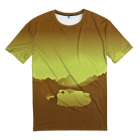 Мужская футболка 3D с принтом Firewatch в Кировске, 100% полиэфир | прямой крой, круглый вырез горловины, длина до линии бедер | закат | файрвотч