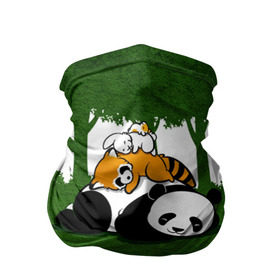Бандана-труба 3D с принтом Милая панда в Кировске, 100% полиэстер, ткань с особыми свойствами — Activecool | плотность 150‒180 г/м2; хорошо тянется, но сохраняет форму | большая | джунгли | енот | зайка | милая | панда | пушистая
