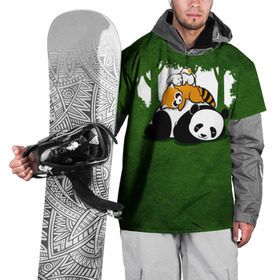 Накидка на куртку 3D с принтом Милая панда в Кировске, 100% полиэстер |  | большая | джунгли | енот | зайка | милая | панда | пушистая