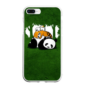 Чехол для iPhone 7Plus/8 Plus матовый с принтом Милая панда в Кировске, Силикон | Область печати: задняя сторона чехла, без боковых панелей | большая | джунгли | енот | зайка | милая | панда | пушистая