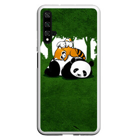 Чехол для Honor 20 с принтом Милая панда в Кировске, Силикон | Область печати: задняя сторона чехла, без боковых панелей | большая | джунгли | енот | зайка | милая | панда | пушистая