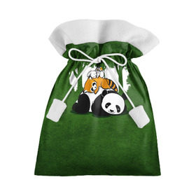 Подарочный 3D мешок с принтом Милая панда в Кировске, 100% полиэстер | Размер: 29*39 см | большая | джунгли | енот | зайка | милая | панда | пушистая