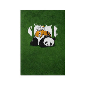 Обложка для паспорта матовая кожа с принтом Милая панда в Кировске, натуральная матовая кожа | размер 19,3 х 13,7 см; прозрачные пластиковые крепления | большая | джунгли | енот | зайка | милая | панда | пушистая
