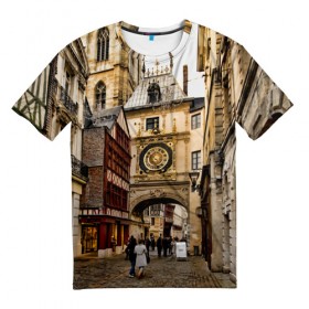 Мужская футболка 3D с принтом Улицы Парижа в Кировске, 100% полиэфир | прямой крой, круглый вырез горловины, длина до линии бедер | paris | архитектура | город
