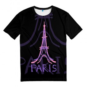 Мужская футболка 3D с принтом Париж в Кировске, 100% полиэфир | прямой крой, круглый вырез горловины, длина до линии бедер | architecture | eiffel tower | france | paris | архитектура | париж | франция | эйфелева башня