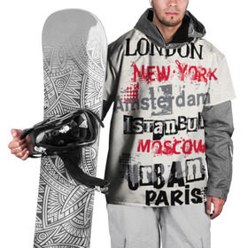 Накидка на куртку 3D с принтом Текстовой арт в Кировске, 100% полиэстер |  | amsterdam | istanbul | london | moscow | new york | paris | urban | амстердам | лондон | москва | нью йорк | париж | стамбул