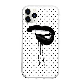 Чехол для iPhone 11 Pro матовый с принтом Black Lips в Кировске, Силикон |  | black | girl | lips | lipstick | love | губы | девушка | женщина | любовь | помада | страсть | черный