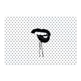 Магнитный плакат 3Х2 с принтом Black Lips в Кировске, Полимерный материал с магнитным слоем | 6 деталей размером 9*9 см | Тематика изображения на принте: black | girl | lips | lipstick | love | губы | девушка | женщина | любовь | помада | страсть | черный