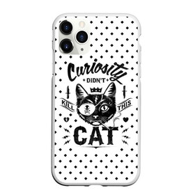 Чехол для iPhone 11 Pro матовый с принтом Curiosity Cat в Кировске, Силикон |  | animal | beast | cat | feline | gangsta | kill | king | kitty | meow | nature | гангстер | животное | зверь | король | кот | котенок | котик | кошка | мяу | природа