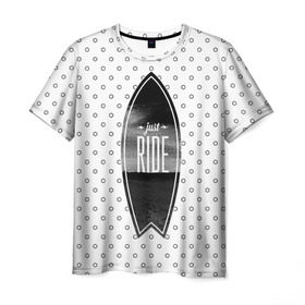 Мужская футболка 3D с принтом Just Ride в Кировске, 100% полиэфир | прямой крой, круглый вырез горловины, длина до линии бедер | nature | ocean | rock | sea | surf | tourism | vacation | water | wave | вода | волна | море | океан | отдых | природа | серфинг | скалы | туризм