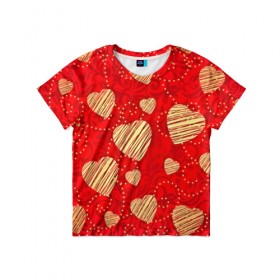 Детская футболка 3D с принтом love You в Кировске, 100% гипоаллергенный полиэфир | прямой крой, круглый вырез горловины, длина до линии бедер, чуть спущенное плечо, ткань немного тянется | 