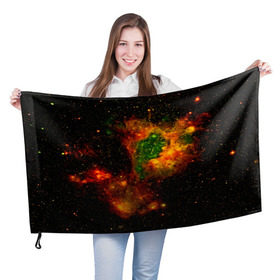 Флаг 3D с принтом Космос в Кировске, 100% полиэстер | плотность ткани — 95 г/м2, размер — 67 х 109 см. Принт наносится с одной стороны | space | star | вселенная | звезды | земля | космический | космос | плеяды | пространство
