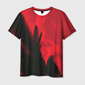 Мужская футболка 3D с принтом красное и черное в Кировске, 100% полиэфир | прямой крой, круглый вырез горловины, длина до линии бедер | красный | черный